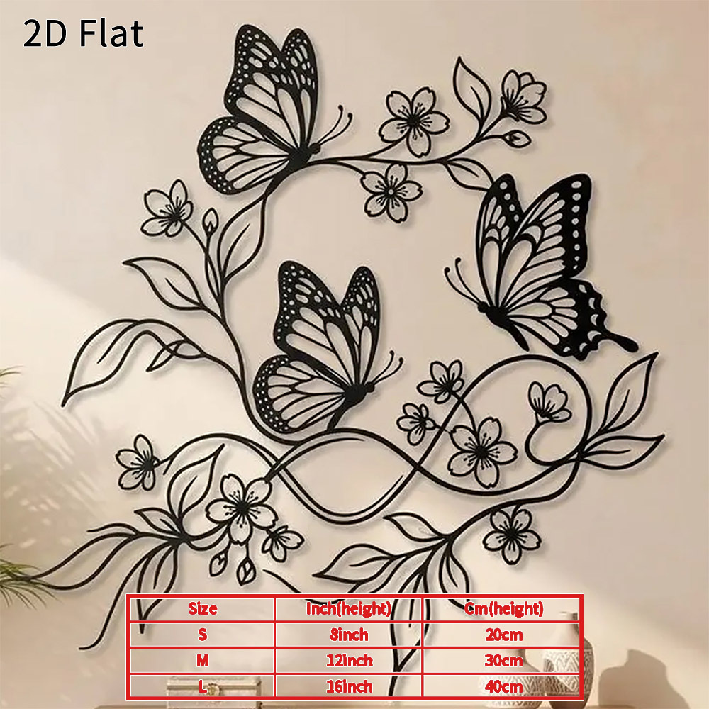 TEMU 2d Flat, 1pc Flower Metal Wall Art 2d Flat Rustic Elegant Metal Sign Decor Vintage Floral Plaque For Living Room Bedroom Porch Garden Patio