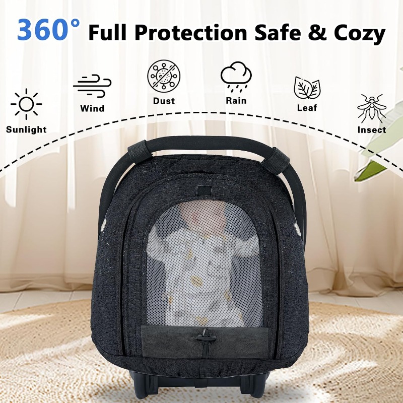 fairy winter car seat cover 3-layer waterproof windproof
