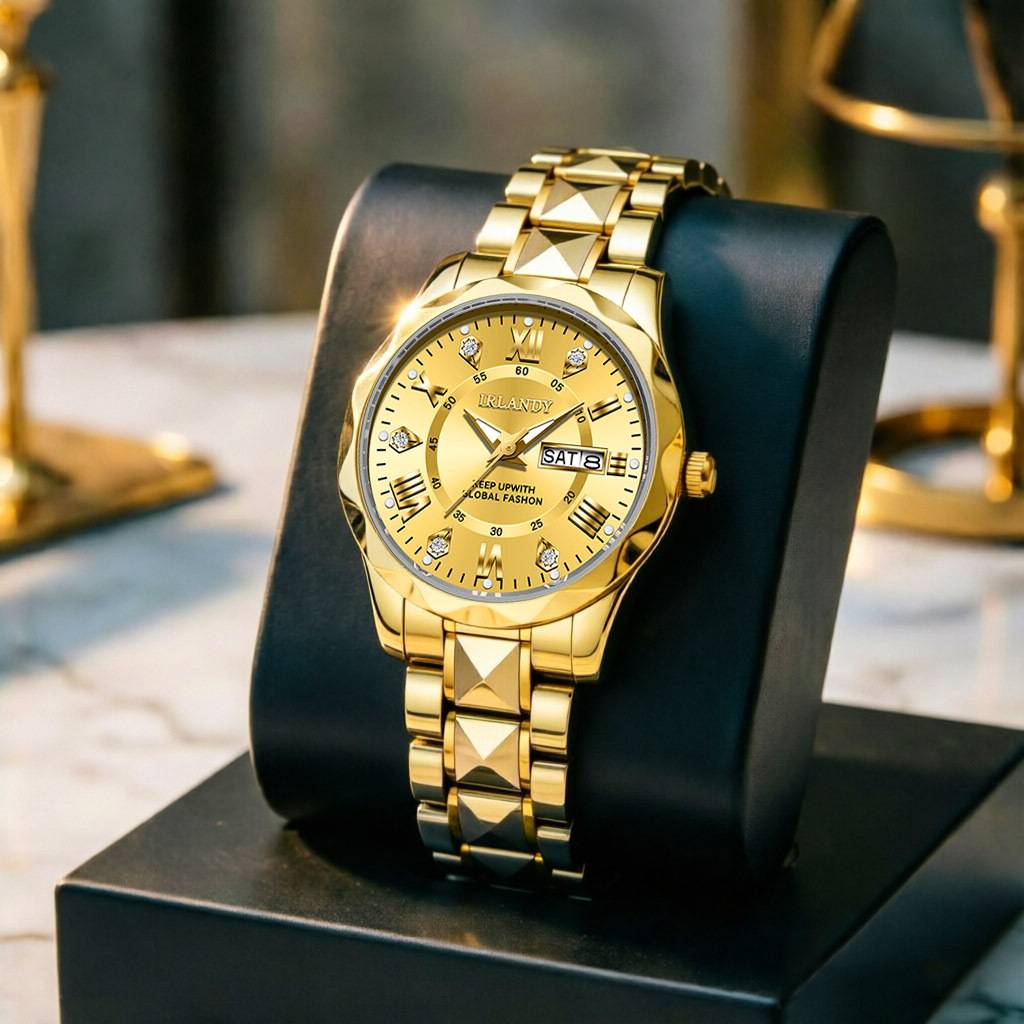 Women's Elegant Round Quartz Watch, Gift for Special Occasions