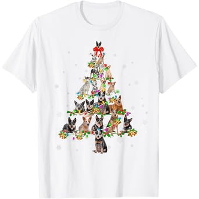 

1pc Dog Christmas Tree T-, 100% , Printed Tee For , Adult & , S-xl