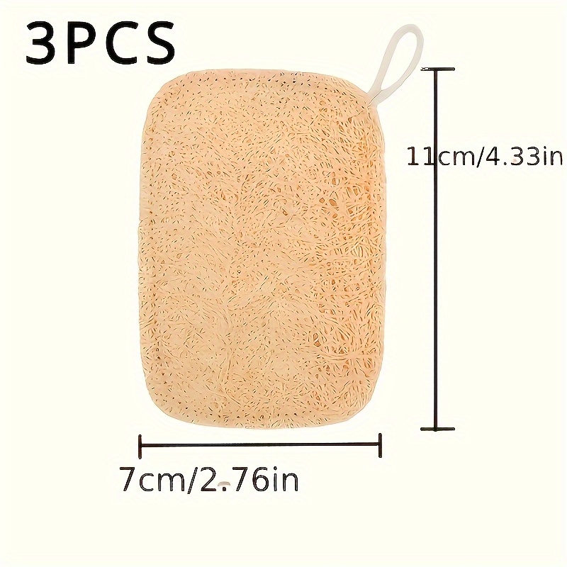 TEMU Set Of Loofah Exfoliating Sponges - Oval Body Scrubber Made From Vegetable Fiber With Hanging Loops, Ideal For Gentle Exfoliation In The Shower, Bath, And For Cleaning & Bathroom, High-quality &