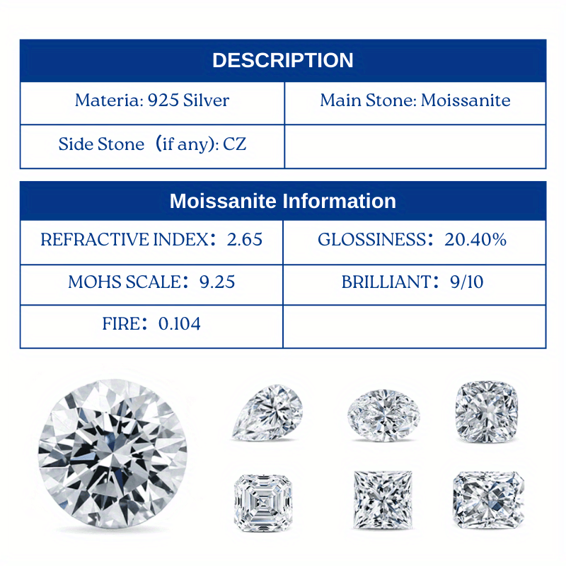 Women's 2/3 Carat Stylish Moissanite Ring, Romantic Gift