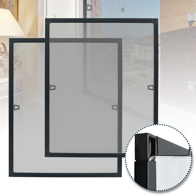 Image of Window Screen, Anti-mosquito Net, No-drill Aluminum Frame Fiberglass Mesh, Cuttable And For Home Insect Protection, 2pcs, /white