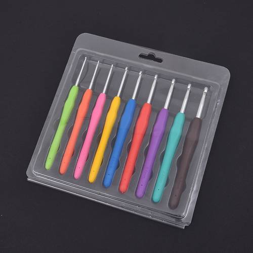 ergonomic handle crochet hook solid soft handle yarn needle size range from very suitable for beginner adults handmade knitting soft handle crochet hook