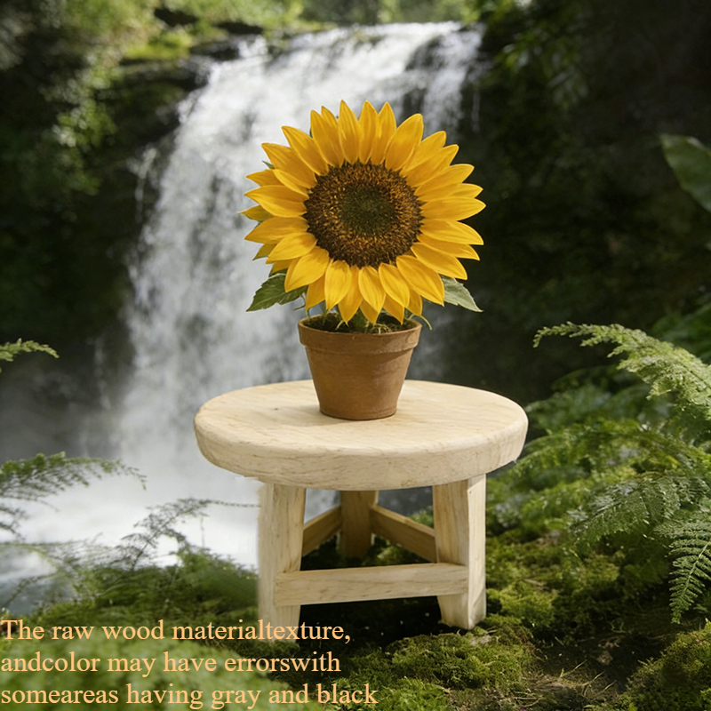 TEMU Un taburete con patas altas en estilo de patio chino, un mini taburete de madera, un estante moderno de madera para plantas suculentas, con una
