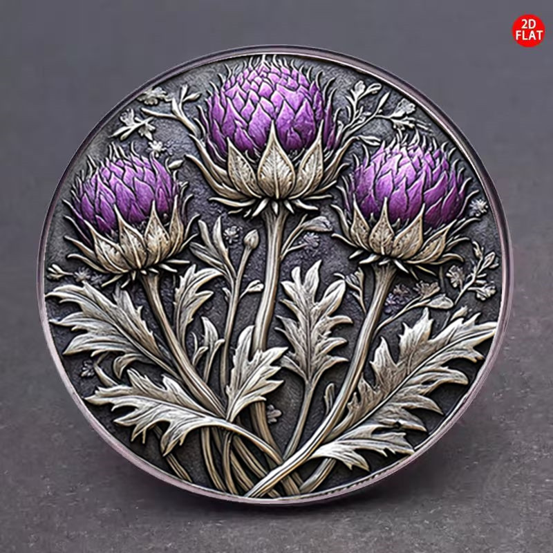 E-shop 2D Flach, 2DFLAT . Lila -Brosche, Kreative Corsage Einzigartiges Kleidungsabzeichen, Geeignet für Rucksäcke, Kleidung, Ausschnitte Hüte,