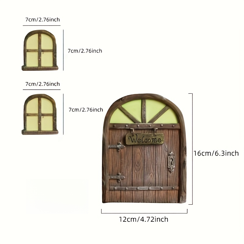 TEMU Plat 2D, [Plat 2D] Mini porte-fenêtre d'arbre de fée plate 2D, une sculpture d'art lumineuse pour décorer d'enfants, et les cours extérieures,