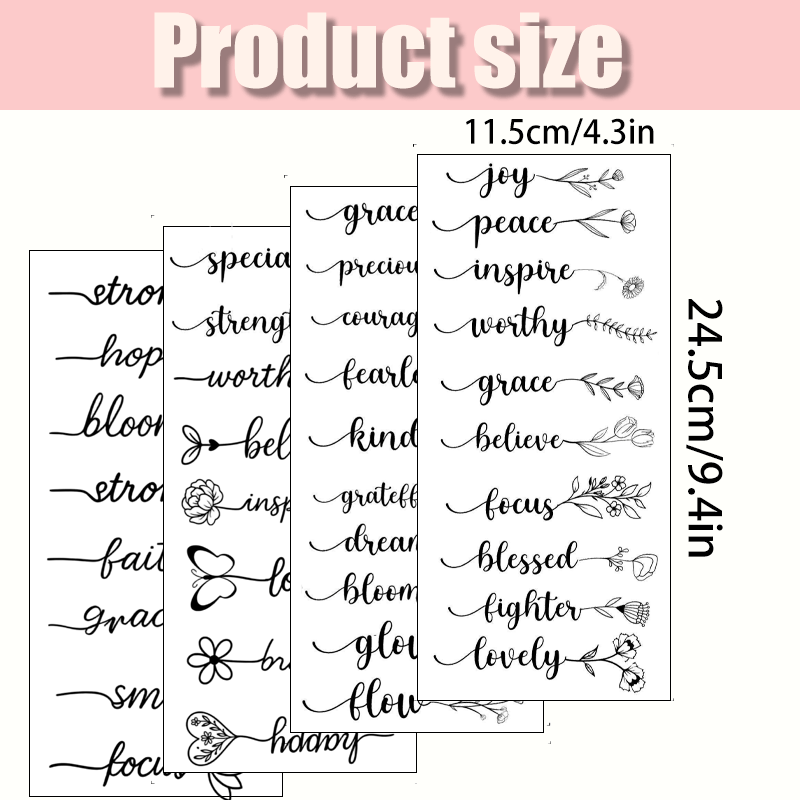 TEMU 36pcs Inspirational Proverb Theme & Positive Saying Theme Uv Dtf Transfer Stickers - Diy Decorative Wipeable Transfer Stickers For Mugs And