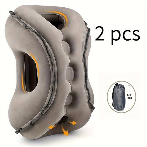 2pcs inflatable travel pillows for couples multifunctional travel neck pillows suitable for airplanes and long distance travel head neck and shoulder support cushions for travel and home use a gift for couples and parents traveling