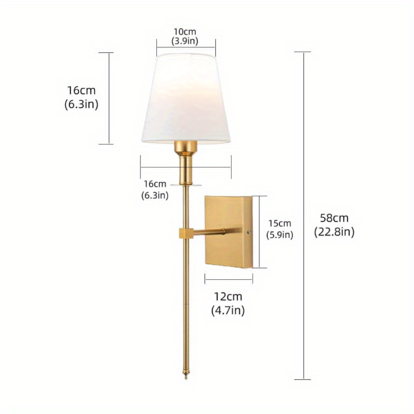 TEMU 2pcs Modern Led Wall Sconces With Fabric Shades And Rechargeable Light Bulbs, 3 Color Temperatures And Rgb Multicolor Lighting, Decorative