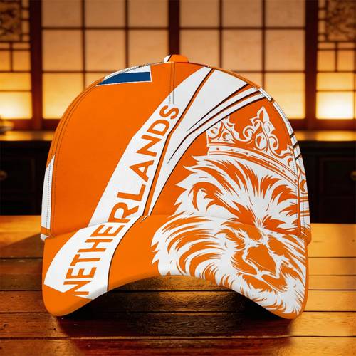 1pc netherlands lion baseball cap retro emblem lightweight breathable curved brim cap suitable for gym camping outdoor sports gift for dad fits most wear