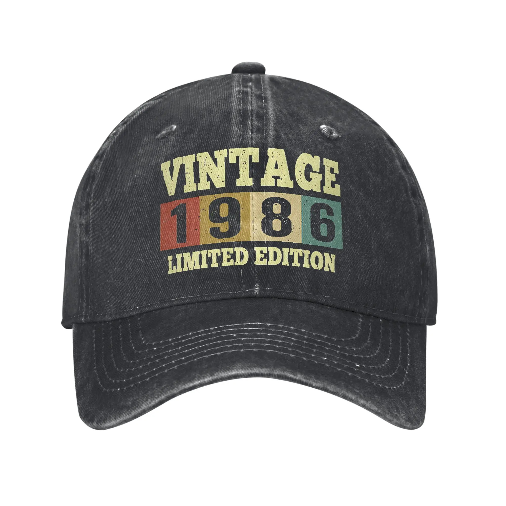 TEMU Casquette de baseball décontractée rétro 1986 pour 40e anniversaire, casquette de de printemps, casquette à boutons-pression d'extérieur pour