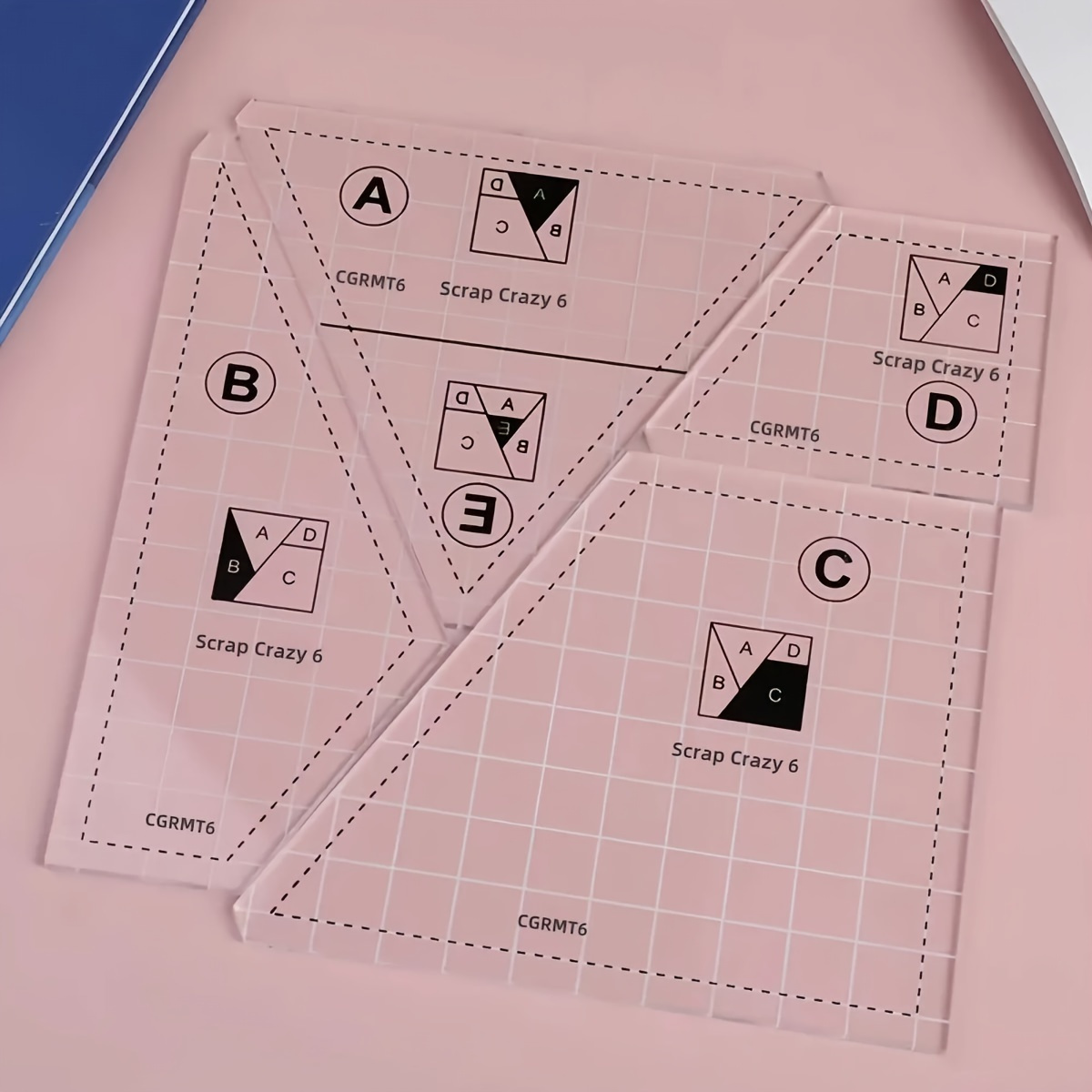 TEMU 4pcs Quilting Templates Sewing Kit Fabric Cutting Ruler Transparent Sewing Ruler Tailor Multifunctional Measurement