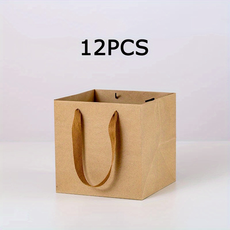 Temu 12Pcs Foldable Paper Gift Bags With Handles – Elegant Design For Flowers, Dolls, And Halloween-image