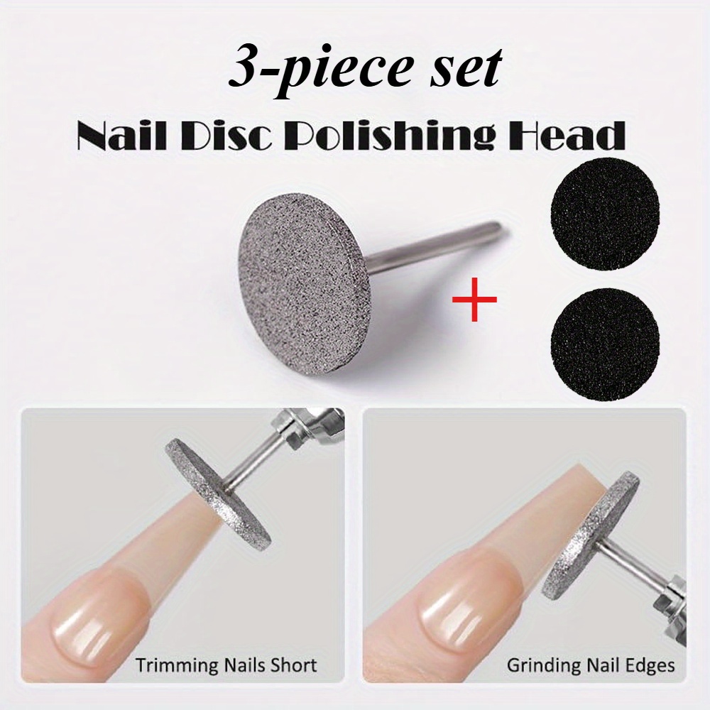 Image of 3pcs Set Nail Metal Drill Bits Disc Bit For Dead Skin Electric Foot File Remover Shaft For Nail Salon Grinding Head