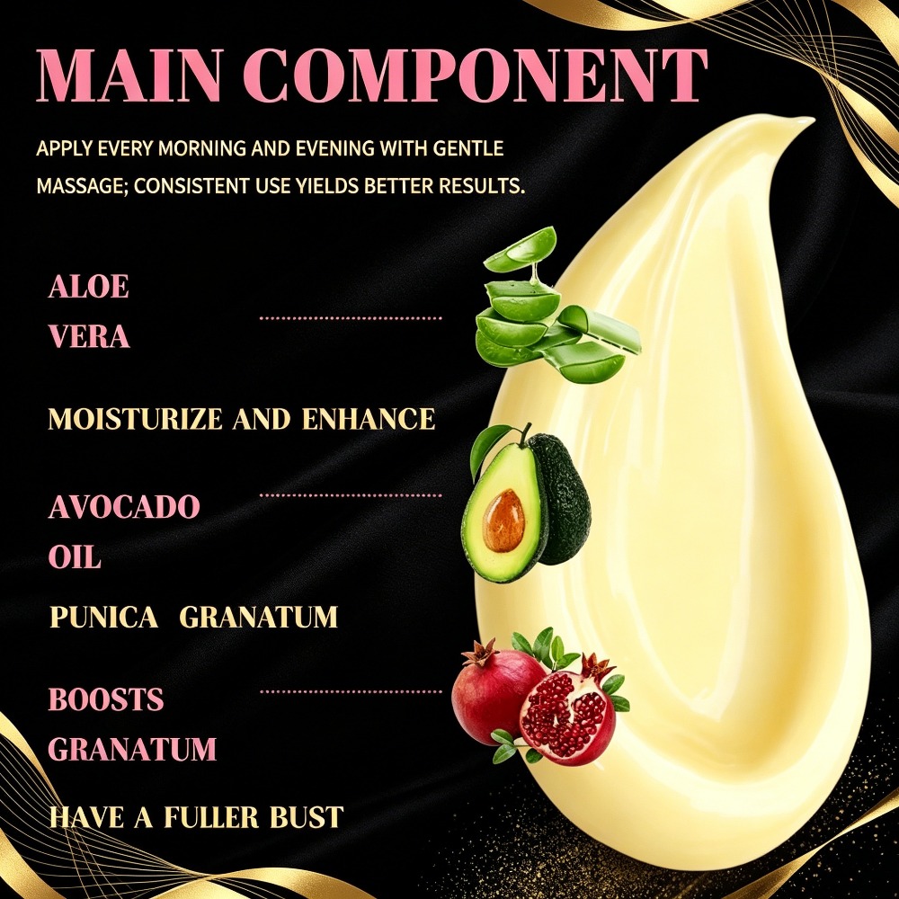 Powerful Instant Bust Lifting Cream, Containing Jojoba Oil, Honey, Caffeine, Shea Butter, and Vitamin E – Deeply Moisturizes and Firms the Skin – Leaves Skin Smoother and Firmer with an Instant Lifting and Tightening Effect in 6 Minutes