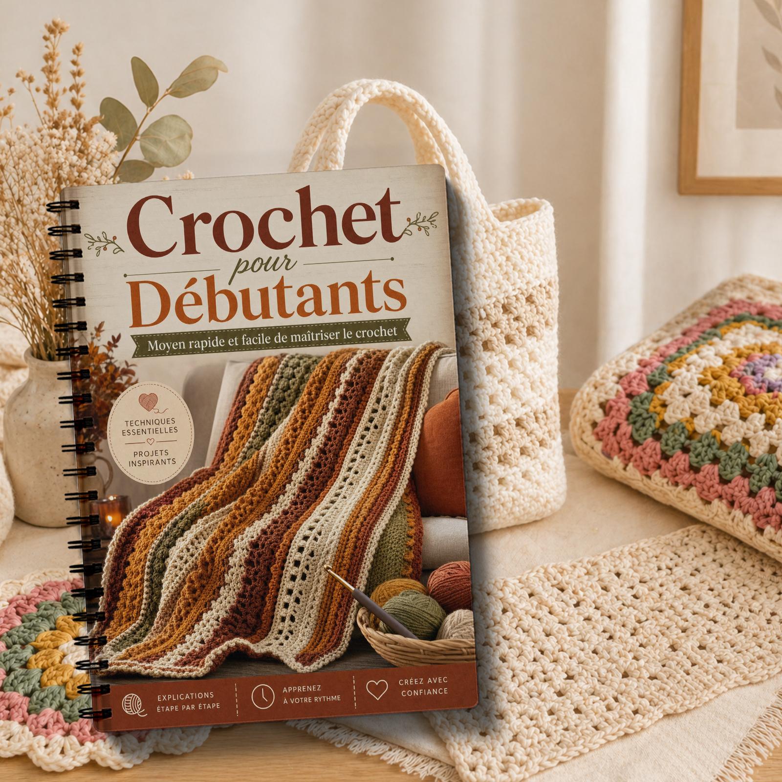 TEMU Cahier de Crochet , Leçons Pas à Pas Faciles pour Débutants, des Points d'Artisanat en Laine, Faciles, Correction d'Erreurs, Apprentissage à