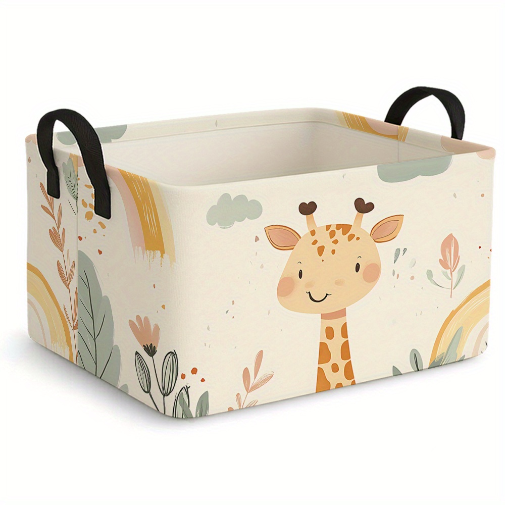 TEMU Un cesto de almacenamiento grande y plegable con diseño de . Esta de almacenamiento y espaciosa es un organizador rectangular de tela con , para