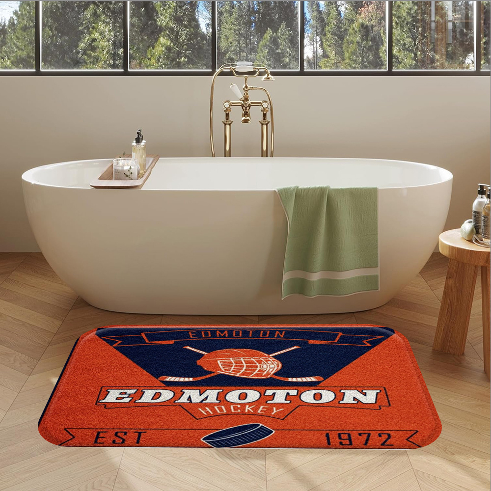 TEMU 1 tapis de sol hockey antidérapant - Tapis à thème hockey sur glace, lavable en machine, idéal pour salon, chambre, entrée - Cadeau pour fans de