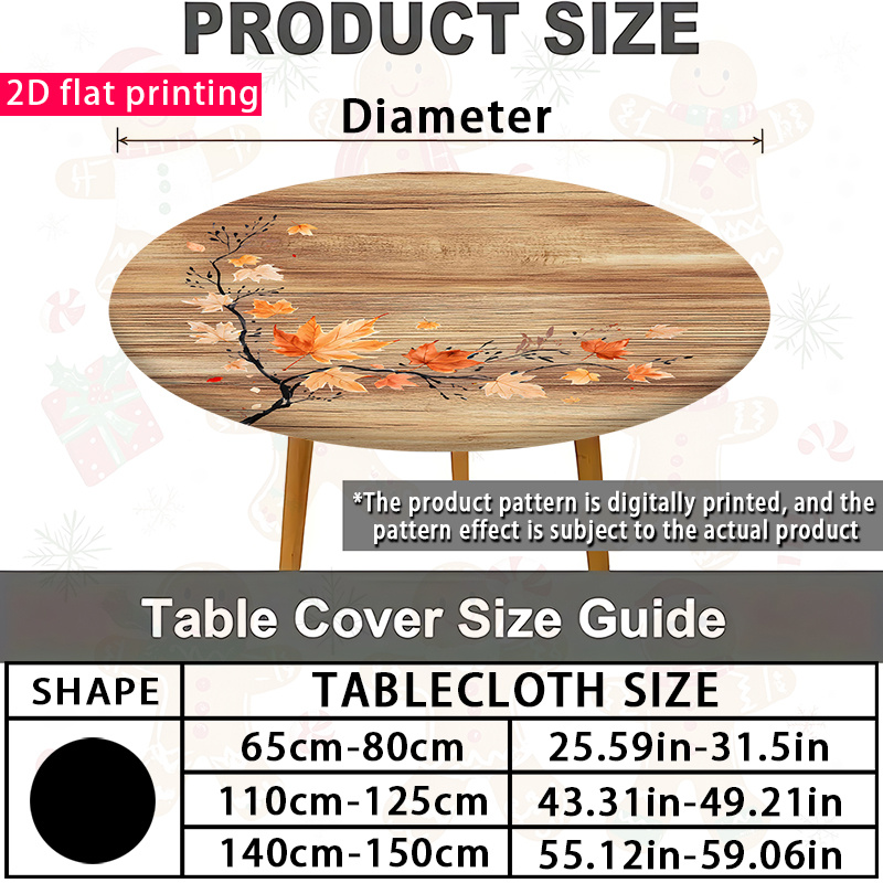 TEMU 1 nappe ronde plate 2D avec d'automne et de bois, pleine automnale, et , créant une naturelle. Convient pour les à manger de cuisine, la