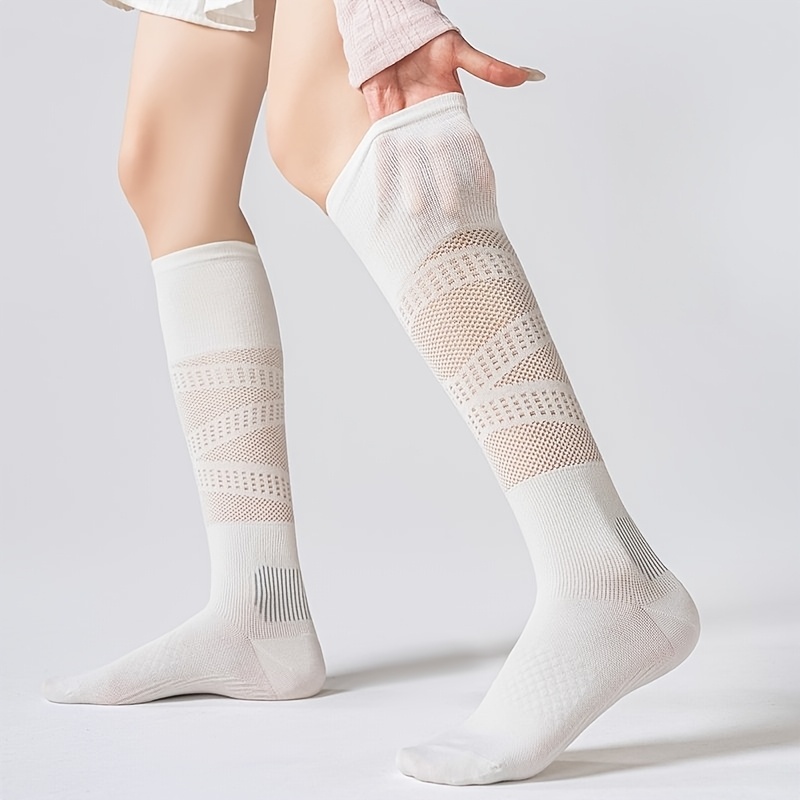 TEMU 1 Paire de Chaussettes de Compression de Sport pour Femmes, Style Fin d'Été, Adaptées pour le Fitness, le Yoga, à Pied, avec Respirabilité en ,