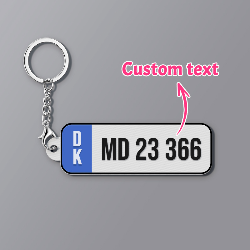TEMU 1pc 3d Printed Custom Digital Letter Car License Plate Keychain, Personalized License Plate Keychain, Customizable Name And License Plate Number