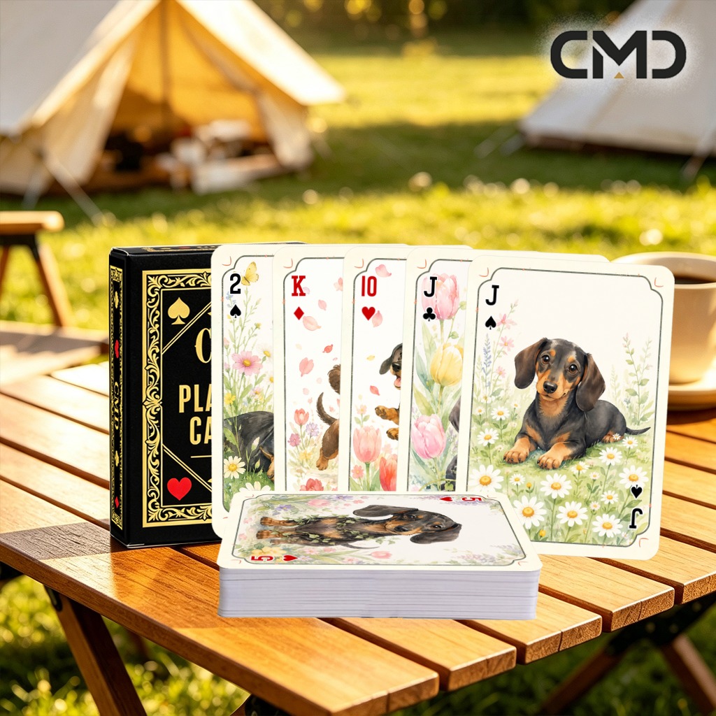 TEMU 1 Set (54 Kaarten) Originele Speelkaarten, CMD Pokerkaarten met 54 Hoogwaardige Dachshund Thema Kaarten, voor Zowel Beginners Als Professionals,