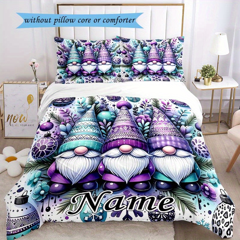 

Customizable Christmas Duvet - , Zip - Includes 1 Duvet Cover & 2 Pillowcases - For Bedroom Decor & , Christmas Decor