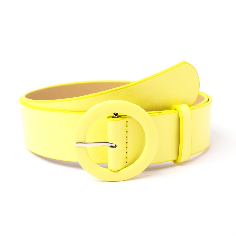 Image of 1pc New Fashionable Women's Large Round Belt Casual Decoration Dress Suit Jeans Versatile Niche Belt