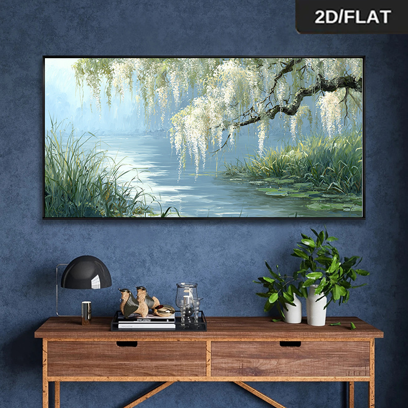 item picture large decorative wall art for the living room featuring a modern abstract canvas print of a     green wisteria suitable for decorating living rooms and bedrooms bedroom wall art   nature