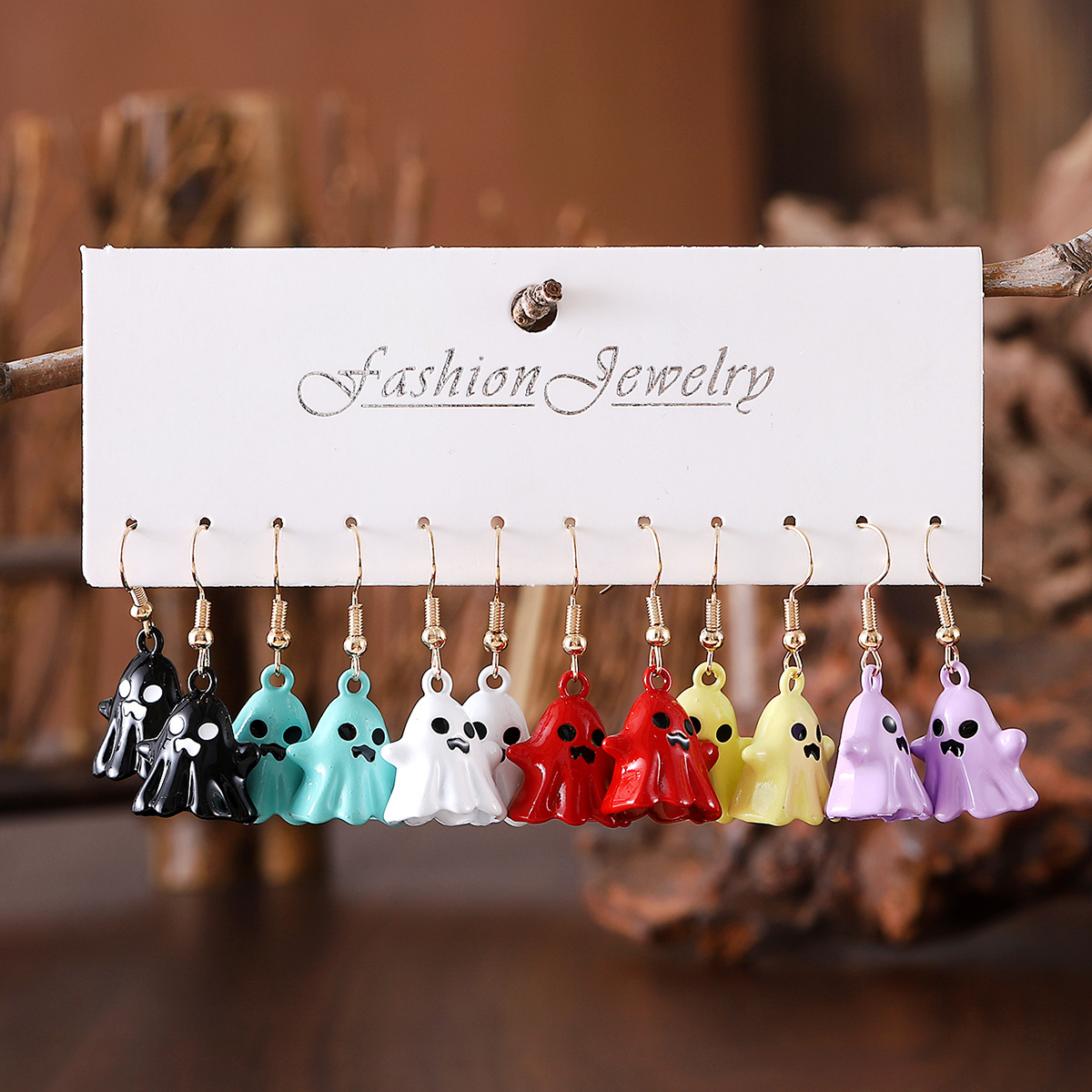 TEMU 6 Pairs Vintage Halloween Earrings Set - Gothic 3d Cute Dangle Earrings - Retro, Vibrant & Funny Design For Halloween Celebrations, Costume