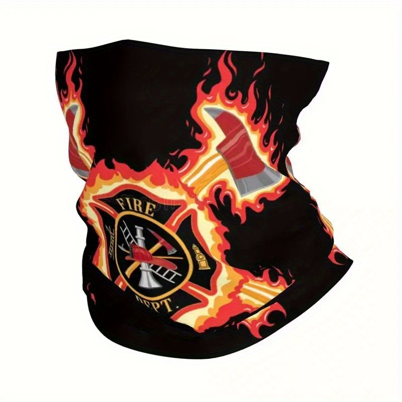 

Firefighter Emblem Artistic Neck Gaiter, Breathable Polyester & Spandex Blend, , All , Woven Multifunctional Headscarf, Moisture-wicking & Windproof With For Running And Cycling