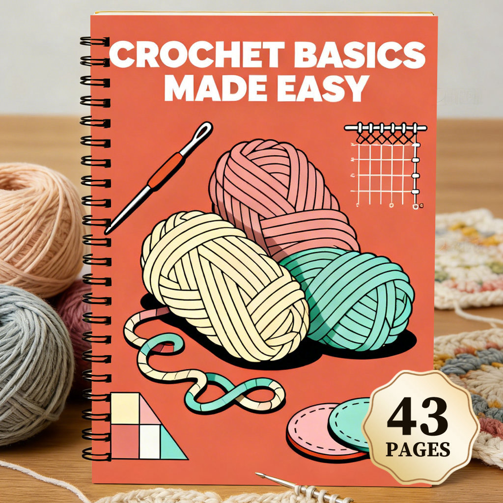 TEMU Learn Basic Stitches And Projects, Composition Notebooks, 43-page Crochet And Knitting Journal, Designed For Organizing Crochet And Knitting