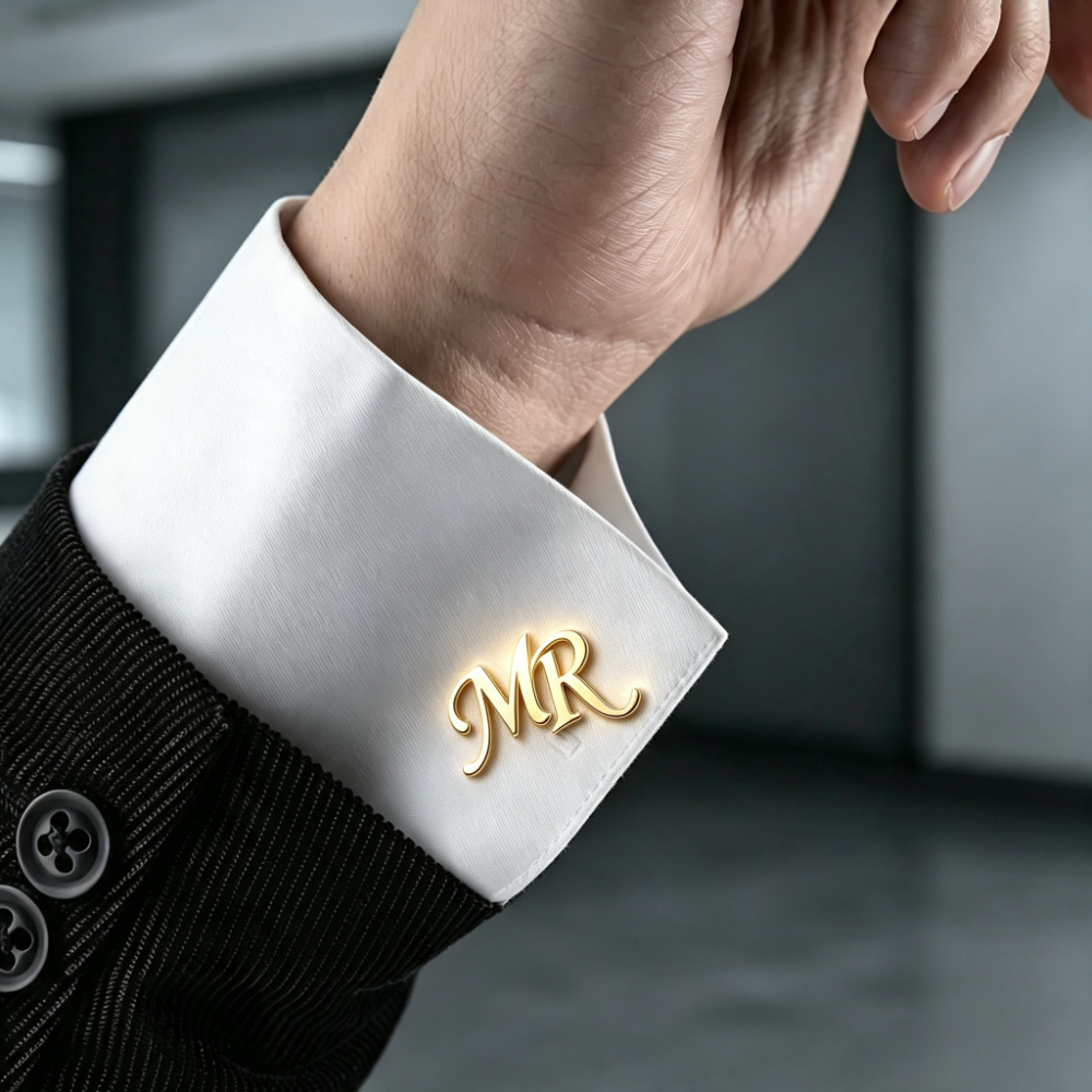 TEMU Custom Personalized Name Cufflinks For Men, Personalized Fashionable Trendy Name Cufflinks, Men's Suit And Shirt Business Cufflinks, Gift For