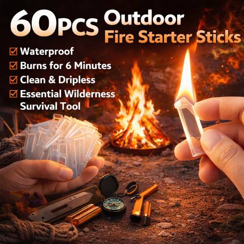 60pcs outdoor waterproof and durable fire starting tools outdoor survival gear outdoor barbecue essential for and campfire
