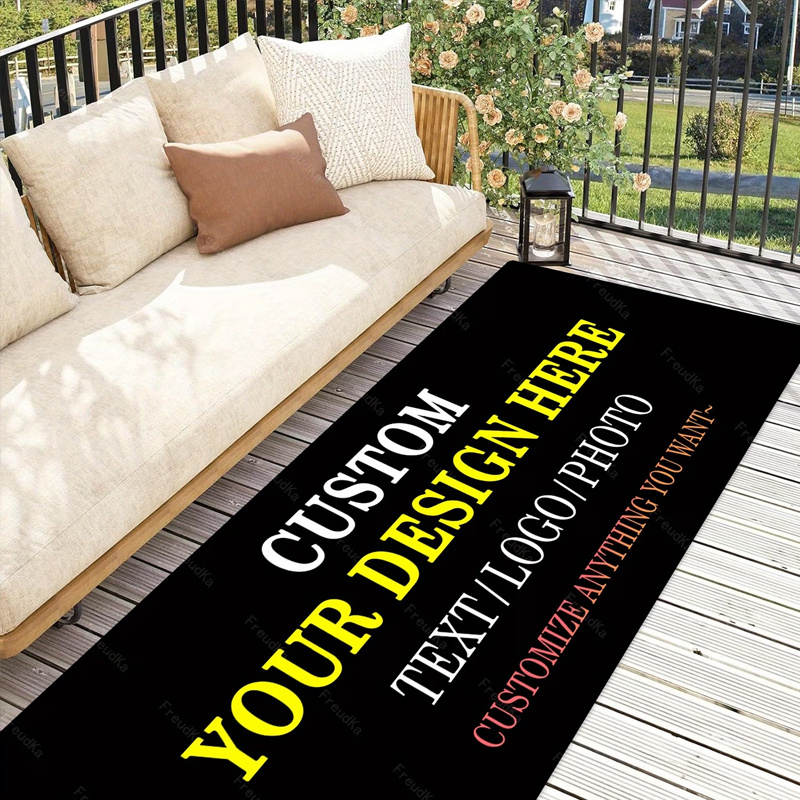 TEMU 1pc Custom Long Runner Rug With Personalized Text/logo/pattern - Suitable, Entryway, Balcony Floor Mat, Machine Washable Suitable For Hallway,
