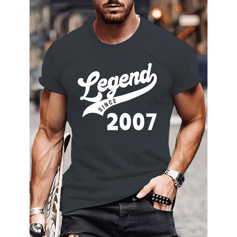 

Men' 2007 Legend Graphic T-shirt - Royal Blue Casual Short Sleeve Summer Tee, Polyester , Round Neck, Machine Washable, Breathable Summer Top | Round Neck Tshirt | Print Shirt