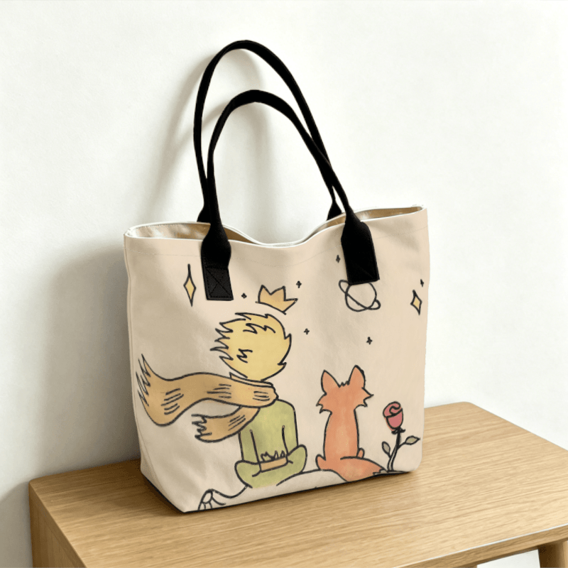 TEMU 1 ud. Bolso tote estampado PRINCE, un bolso de elegante y versátil adecuado para , con gran capacidad y para viajes. Ideal para , y salidas a .