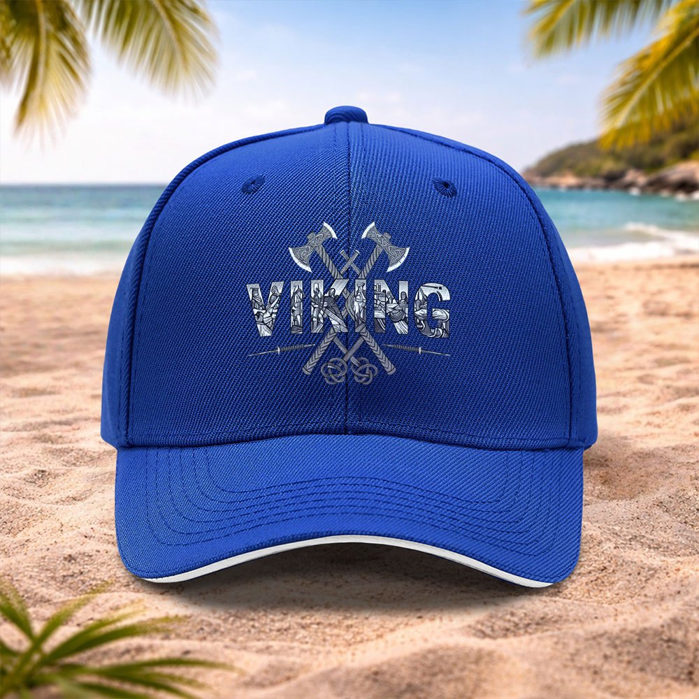TEMU 1pc Viking Axe Fashion Baseball Cap, Lightweight Adjustable Unisex, Suitable For Running, Fitness, Outdoor Activities, And And Sports