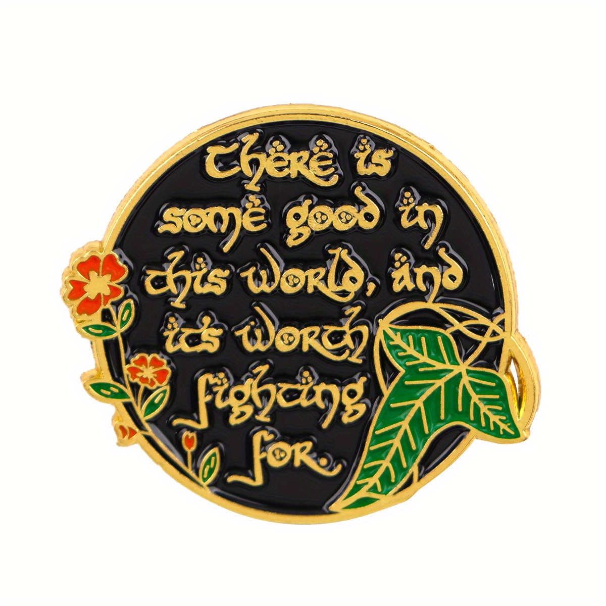 1pc Is Some Good In This World, 's Fighting For Inspirational Quote Brooch Enamel Pin Lapel Pins Badges On Backpack Clothes Gift Jewelry Fashion Accessories