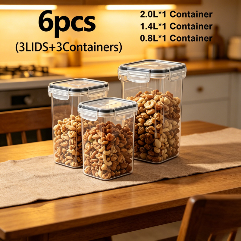 TEMU 6/72pcs (3/36pcs Lids + 3/36pcs Containers) Food Storage Containers With Lids, Refrigerator Storage Boxes - With A , Saving Kitchen Storage