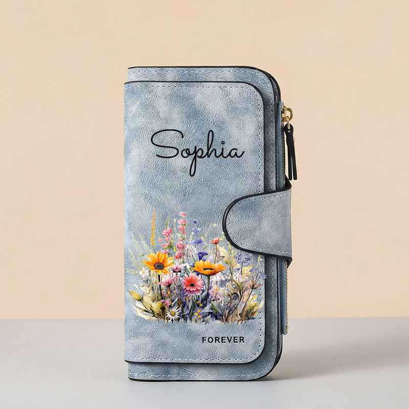 TEMU Customised Women's Wallet - Custom Name/initials/text - Diy / Design Your Own 3d Embossed / Textured, Multi-card Slot, Matte Pu Coin Purse, High