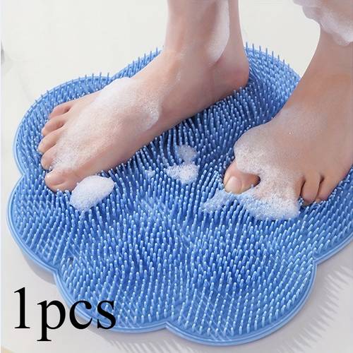 imagen del artículo 1pc de masaje de baño de silicona, lavadora de pies, exfoliante de espalda, alfombrilla de pies para ducha, accesorios de baño, suministros para ducha, exfoliante de pies para inodoro, cepillo de pies para el baño
