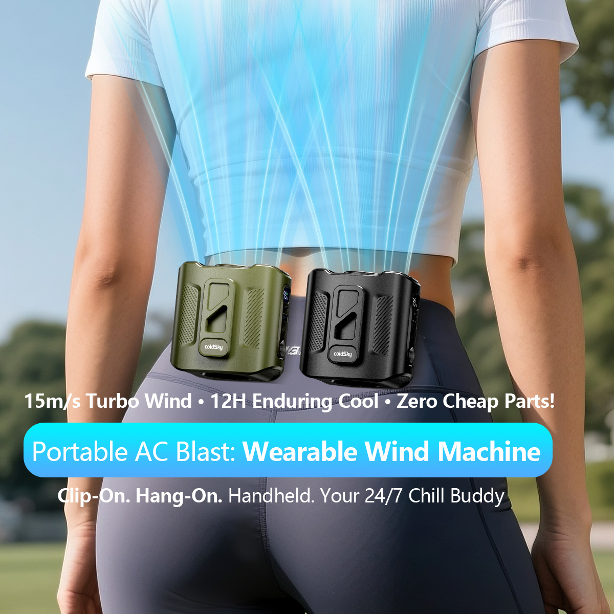 portable waist fan 10000mah rechargeabl with led display brushless motor shirt fan 5 for outdoor work cooling outdoor cooling fan lightweight fan fan durable abs plastic cooling Product details 2