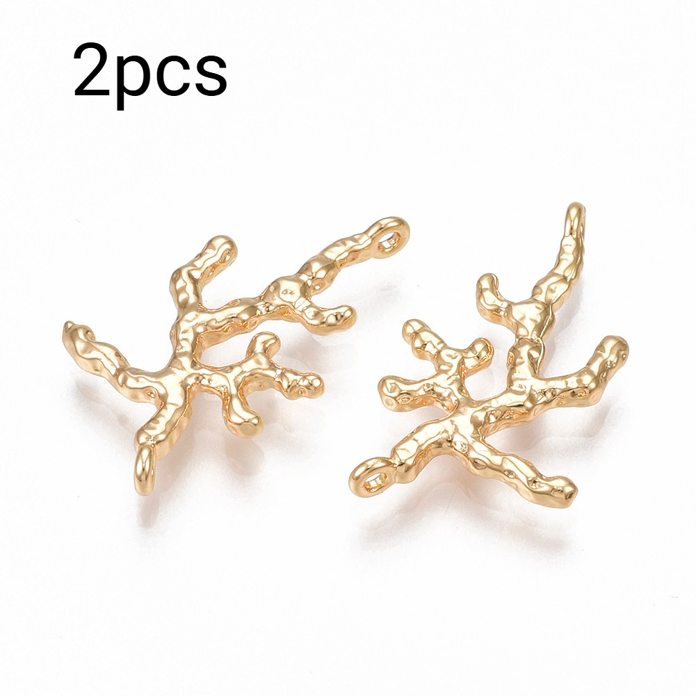 TEMU Deux connecteurs en laiton plaqué or , de branches, mesurant 26X17X2 mm, parfaits pour créer des boucles d'oreilles, des et des bracelets, que