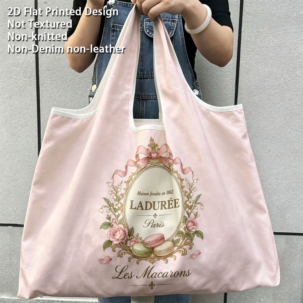 TEMU Sac fourre-tout Paris Macaron pour femme, 1 pièce - Grande avec Eiffel, convient pour le shopping, les , sac en durable avec sangle fixe et