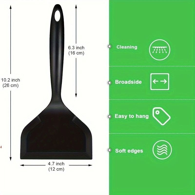 TEMU 1pc Japanese Spatula - Wide Curved Suitable For Home & Commercial Kitchens, Resistant Silicone For Japanese Rolls, Pancakes, , Egg Cooking -