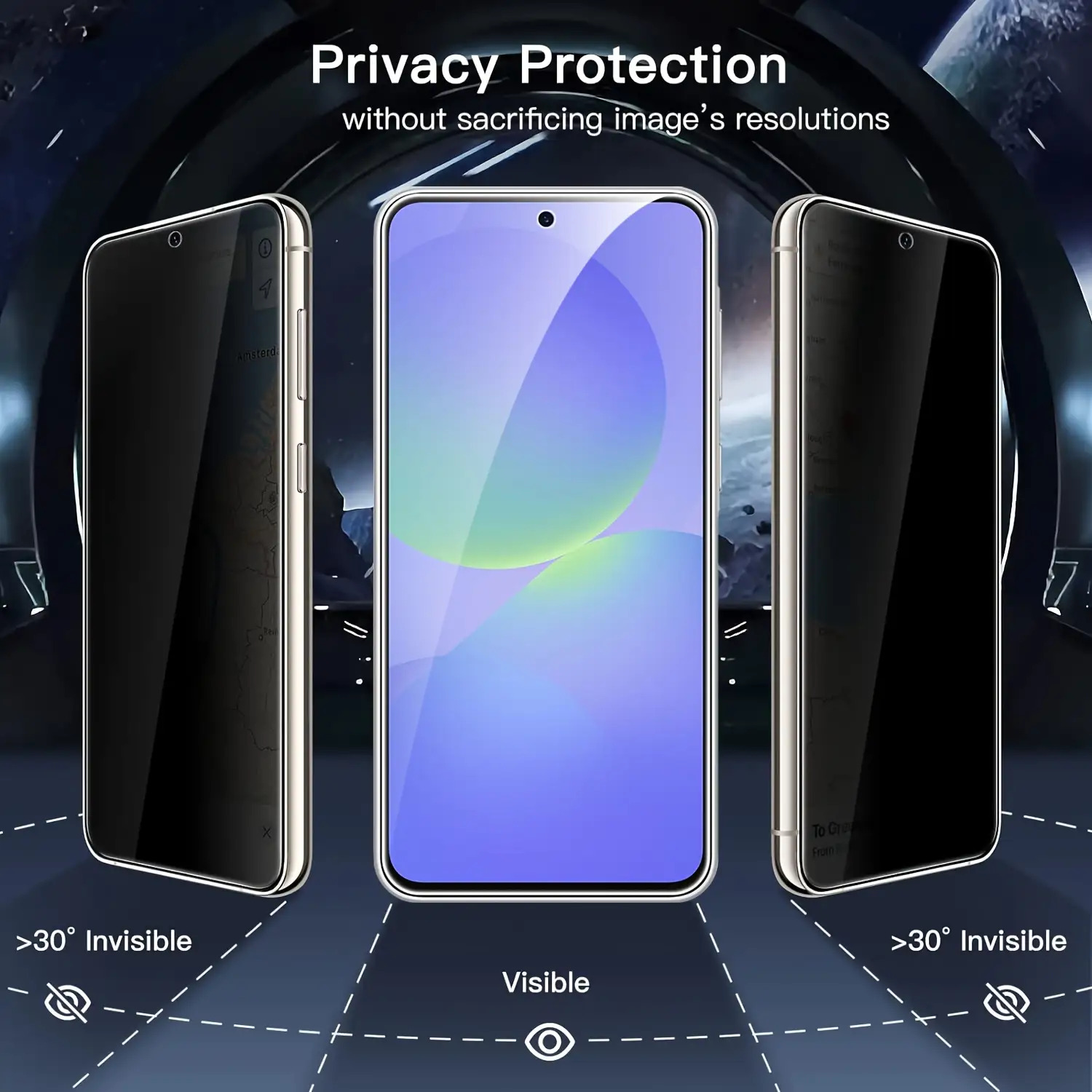 2+2 Privacy Screen Protector for Samsung for Galaxy A36 - 2 Full Coverage Tempered Glass + 2 Lens Protectors with 9H Hardness, Scratch Resistant, Bubble Free, Camera Lens Protection, Privacy Enhancement Design