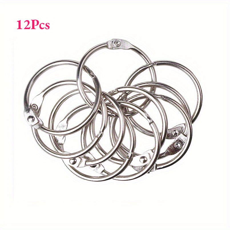 TEMU 12/24/36pcs Binder Rings 1 Inch, Loose Leaf Binder Ring, Rings For Flash Cards, Flash Card Rings, Index Card Rings, Clip Rings, Key Rings