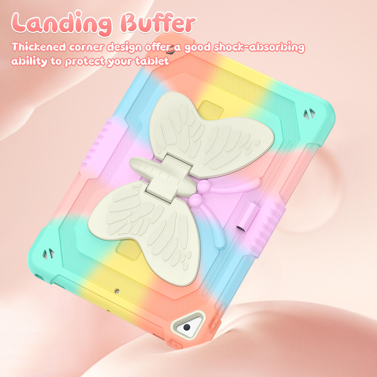 TEMU Tablet Case: Suitable For Ipad 7th/8th/9th 10.2" Fashionable Solid Color High Aesthetic Stand Pure Design Product Does Not Include Pen Portable